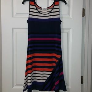🌸 Calvin Klein Multicolored Stripes Dress Size 4